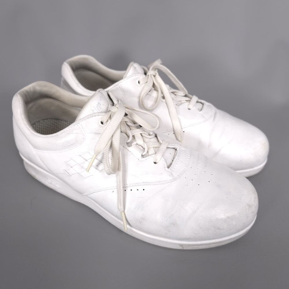 SAS Womens Walking Shoes 8.5 Comfort Orthopedic Sneakers White Leather USA MADE